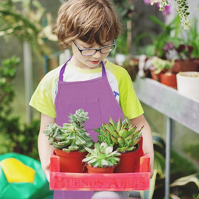 Qtioucp 16Pcs Kids Gardening Tools Outdoor Toys Set Backyard Play with 93 PCS DIY Flower Garden Building Preschool Activities (Purple)