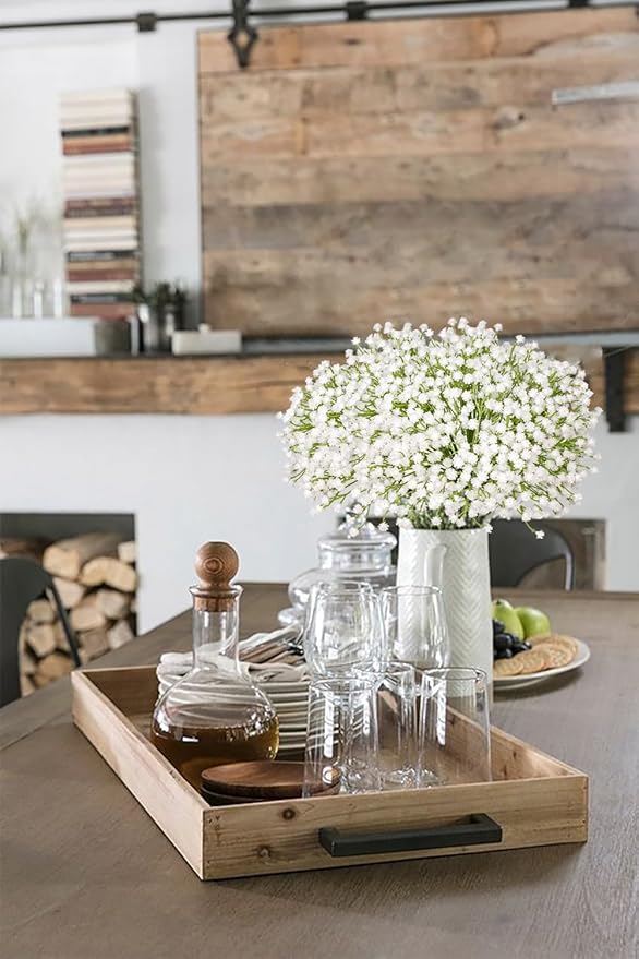 Baby's Breath Artificial Flowers Bulk 10 Pack (30pcs) Faux Baby Breath Plastic Flower Fake Gypsophila Flower Arrangement for Crafts Fake Flowers Bouquet for Wedding Centerpieces White Baby Breath