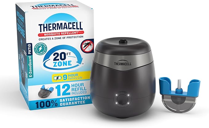 Thermacell Mosquito Repeller E-Series Rechargeable with 20' Mosquito Protection Zone; Up to 9-Hr Battery Life; Includes 12-Hr Refill; Flame or Scent; DEET-Free Bug Spray Alternative