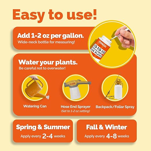 10-10-10 Fertilizer for Plants – Liquid Plant Food for Balanced Nutrition, Strong Roots & Healthy Growth, 1 Gallon