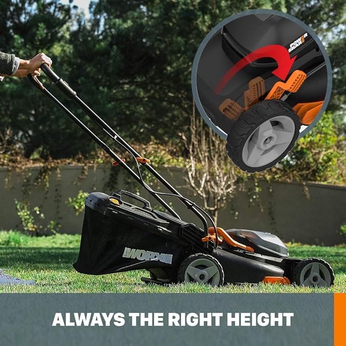 Worx 40V 17" Cordless Lawn Mower & 20V 12" String Trimmer/Edger/Mini-Mower Bundle with Batteries & Chargers