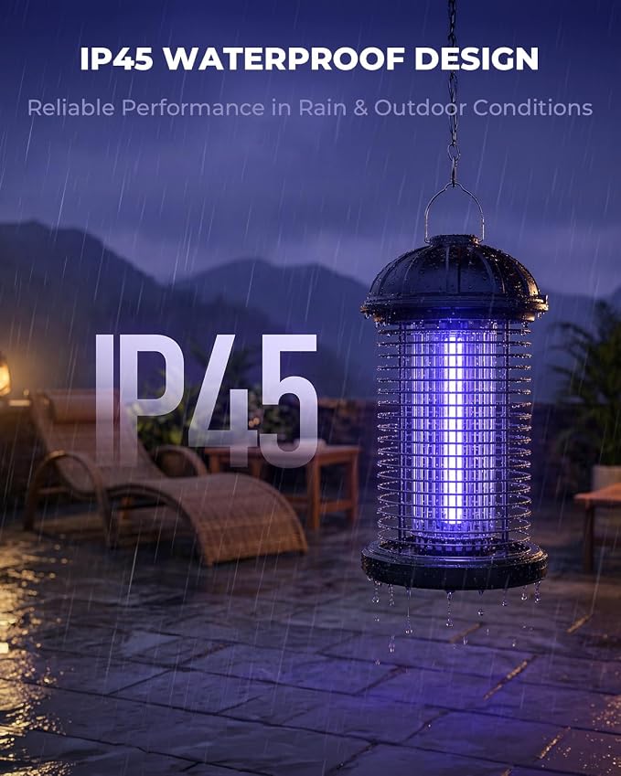 CXRUY Electric Bug Zapper Outdoor, Mosquito Killer Lamp, Hanging Waterproof Insect Zapper Fly Trap for Indoor Outdoor Patio Garage