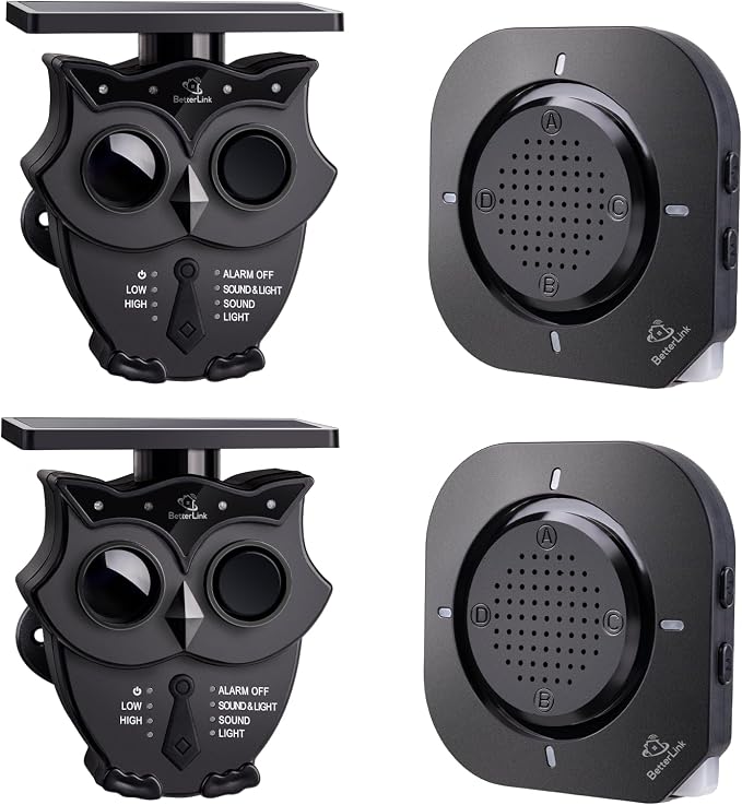 Driveway Alarm Systems Weatherproof Outdoor Motion Detector & Sensor with120dB Siren, Sound and Light Alert Systems Makes it Easy to Monitor & Protect Outdoor/Indoor Property(2R2S)
