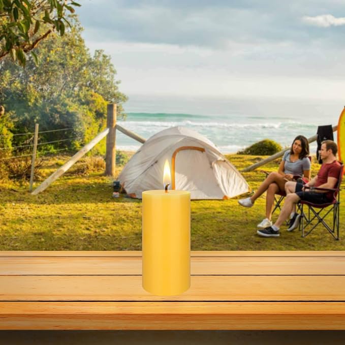 Mega Candles 1 pc Scented Solid Citronella Pillar Candles, Hand Poured Wax Candle 3 Inch x 6 Inch, Indoor & Outdoor Use, Camping, Festivities, Events, Party Usage, Patio, Barbecue BBQ, Picnics