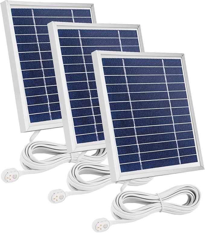 3 Pack Solar Panel Charger Compatible with Arlo Pro 5S 2K/Pro 4/Pro3/Ultra 2/Ultra/Go 2,with 11.5ft Waterproof Magnetic Charging Cable,Adjustable Mount(NOT for Arlo Essential)