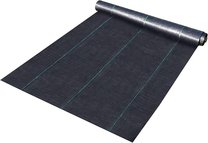 Happybuy Weed Barrier Landscape Fabric Heavy Duty, 4FTx250FT Geotextile Fabric, 5Oz Woven Weed Block Gardening Mat, Garden Weed Fabric, Good Permeability for Flower Bed, Driveway Fabric, Ground Cover