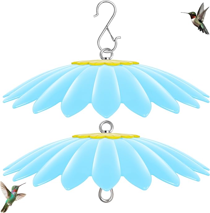 13.5 inch Bird Feeder Rain Guard,Hummingbird Feeder Shade Dome Cover,Umbrella Cover for Bird House for Outdoor,Squirrel Baffle(Blue) 2 Pack