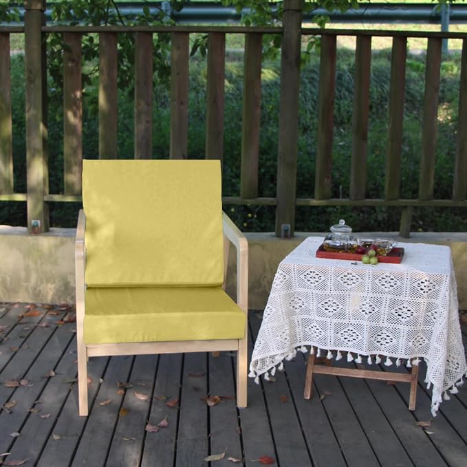 Patio Seat Cushion Covers,Washable Slip Covers Replacement,Waterproof Outdoor Furniture Chair Cushion Pillow Seat Cover for Couch,Garden,Sofa,Yellow,24"×22"×4"(4 Covers Only)