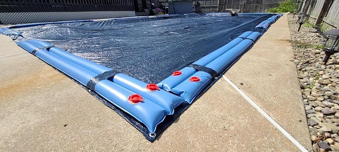 Winter Block Inground Pool Winter Cover, Fits 20’ x 40’ Rectangle, Solid Blue – Superior Strength & Durability, Treated for UV Protection, WC2040RE, 20' X 40'