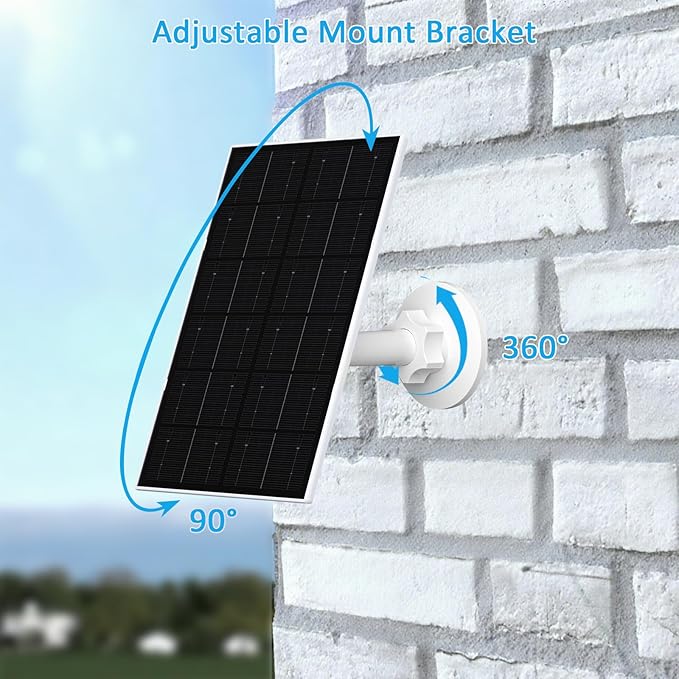 FUTUREZEN 4W Solar Panel for Security Camera, Type-C/Micro USB Solar Charger for Rechargeable Battery Cameras, IP66 Waterproof, 360° Adjustable Bracket, 9.8ft Cable for Outdoor Use, 2 Pack