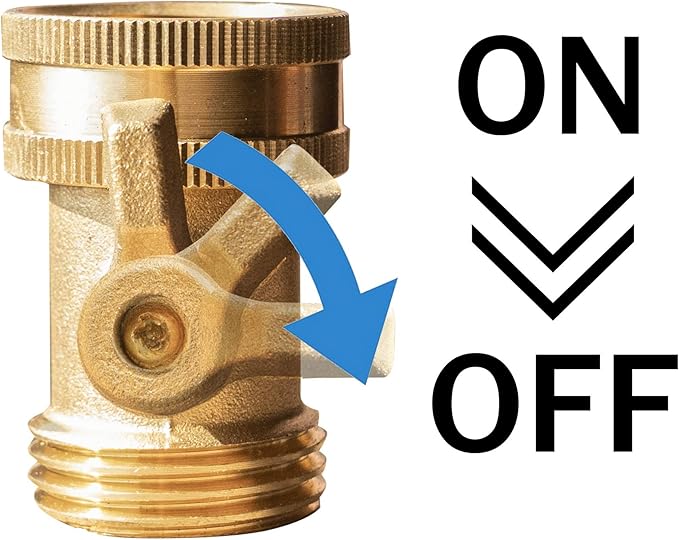 Xiny Tool Brass Garden Hose Shut Off Valve, 2 Pack Heavy Duty 3/4 Inch Solid Brass Garden Hose Shut Off Valve with 10 Extra Rubber Washers