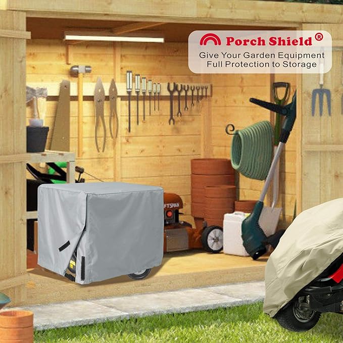 Porch Shield Waterproof Universal Generator Cover 38 x 28 x 30 inch - for Most Generators 5500-15000 Watt, Gray