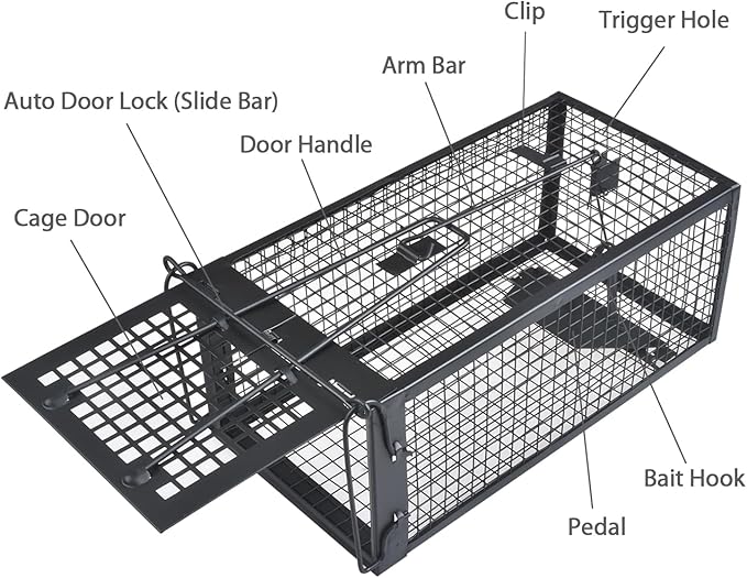 Gingbau 2-Pack Chipmunk Rat Traps Humane Live Mouse Trap Cages