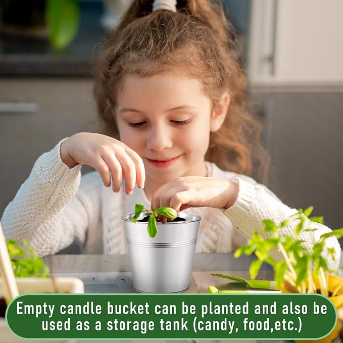 Whaline 4Pcs Citronella Candles Outdoor Large 3-Wick Soy Wax Scented Summer Iron Bucket Candles for Wedding Birthday Outside Indoor Patio Home Garden Yard Balcony Camping Porch BBQ