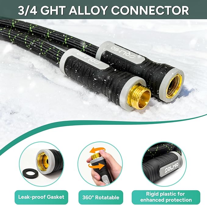 Garden Hose 100FT, Flexible Lightweight Non-Expandable Water Hose with 10 Function Nozzle, Leak-Proof, Burst-Resistant, High-Pressure for Yard, Outdoor