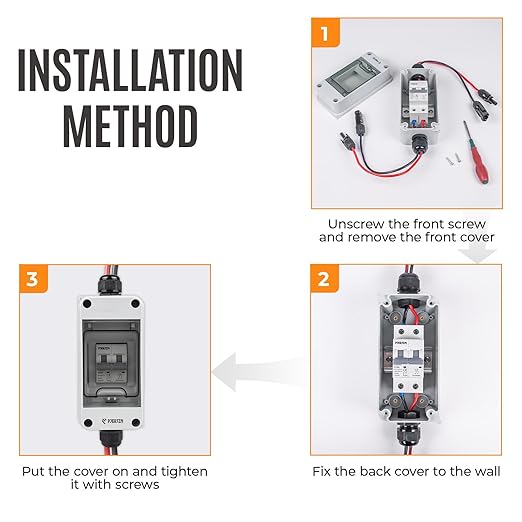 Solar Panel Disconnect Switch 1000V DC/AC 40A PV Disconnect Switch Outdoor Miniature Circuit Breaker IP65 More Space Quick Installation for Solar PV Array Homes Battery (1000V 40 Amp)