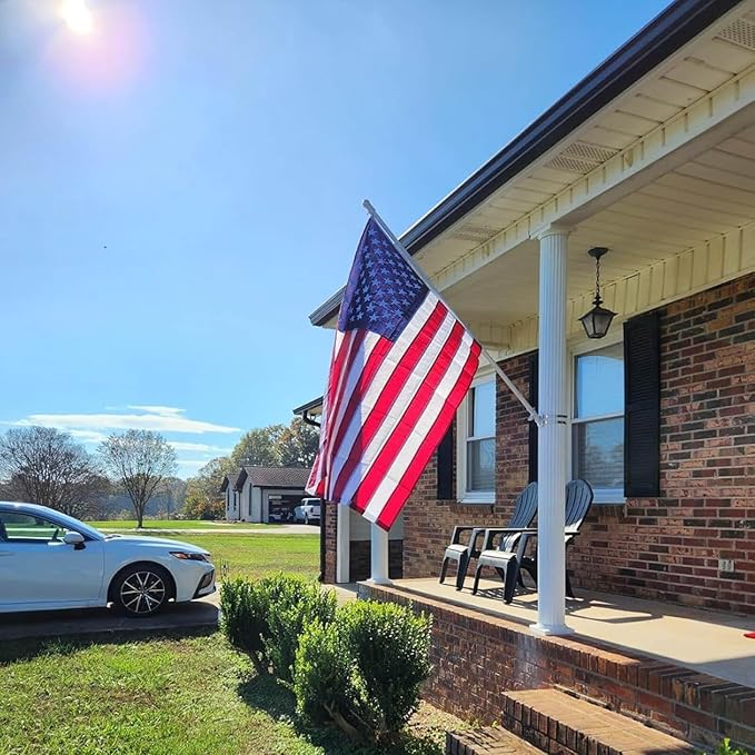 American Flag 2x3 FT for Outside, Long Lasting Heavy Duty Polyester USA Flags with Brass Grommets, Embroidered Stars, Sewn Stripes, US Flag Fray & Tear Resistant, Windproof, Weather Resistant