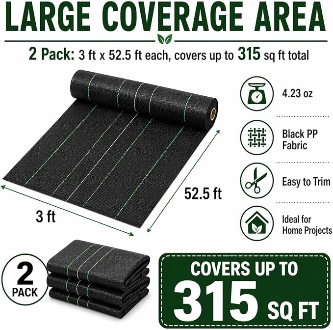 Weed Barrier Fabric Heavy Duty (3×100ft)