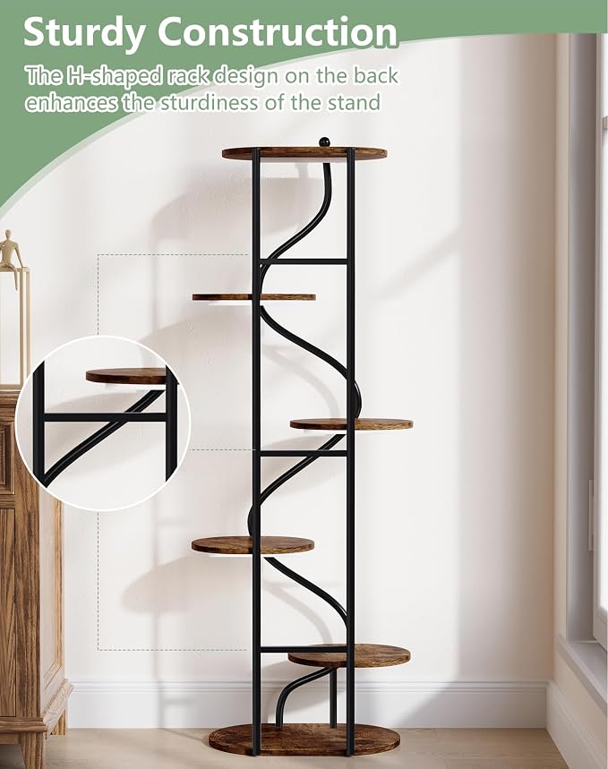 Plant Stand Indoor Outdoor,13 Inch Tall Metal Plant Stands Riser,Heavy Duty Wrought Iron Pedestal Holders for Large Flower Pot,Outside Rust-Proof Black Flower Display Shelf for Patio,1-Pack