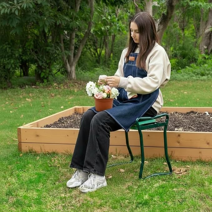 Backyard Expressions Garden Kneeler - Multi-Functional Gardening Seat and Kneeler