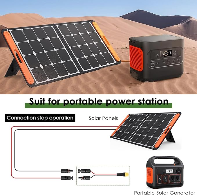 MOOKEERF Solar to XT60 Extension Cable 10AWG 150FT Solar Connector to XT60 Adapter Cable for Solar Panel to Portable Power Station Solar Generator Battery Pack