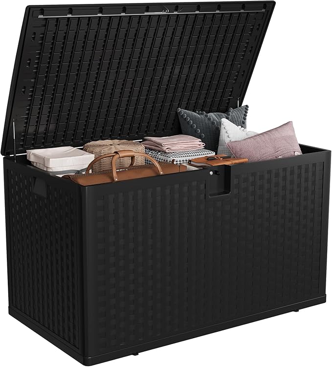 120 Gallon Resin Deck Box-Organization and Storage for Patio Cushions, Throw Pillows and Garden Tools