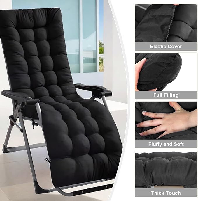 ERWUDEling Lounge Chair Cushion for Outdoor Furniture – Zero Gravity Chair Cushion Replacement, Oversized Waterproof Patio Cushion for Chaise Lounge, Indoor Lounger Chair, Replacement Cushion Only