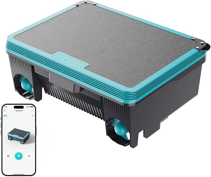 Obito H3 Solar Powered Automatic Robotic Pool Skimmer with APP Support, 24/7 Continuous Cleaning Power, Auto Edge-Docking, Dual Charging Modes, Twin Salt Chlorine Tolerant Motors, 180 μm Filtration