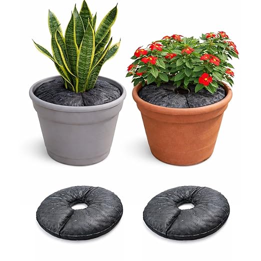 SteadySpring® Smart 30+Day Watering Mat for 10 in to 12 in Containers for Houseplants, Annuals, Herbs, Trees, Tomatoes - Self-Filling, Lasts 30+ Days, Automatic Irrigation Mat (2-Pack)