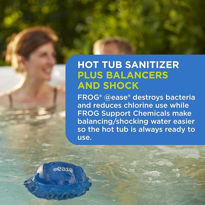 FROG @Ease Replacement SmartChlor Cartridge 3 Pack with pH and Total Alkalinity Decreaser & 1 Pack of Maintain for use with Hot Tub FROG @Ease Floating System