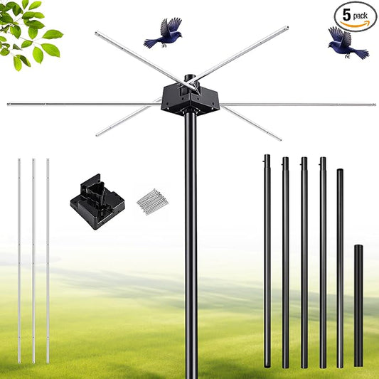 15' Telescoping Martin House & Gourd Pole, Purple Martin Housing Kit Durable Birdhouse Mounting System with Gourd Hangers & Mounting Accessories, Easy Assembly,House Not Included