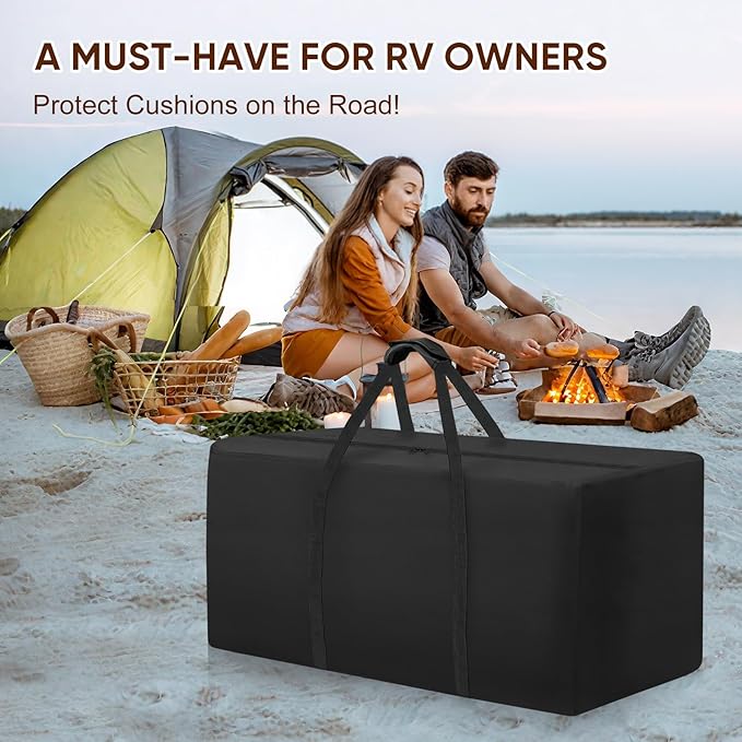 Outdoor Patio Cushion Storage Bag - Waterproof Large Patio furniture Cushion Organizer Storage Bag with Handle and Zipper, 68" L x 30" W x 20" H Big Foldable Duffle Cover
