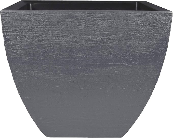 Tusco Products MSQ20SL Modern Square Garden Planter, 20-Inch, Slate