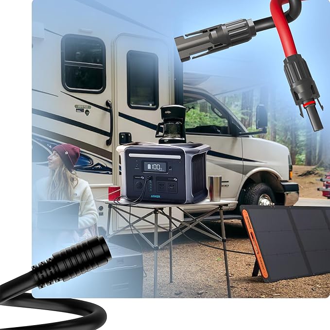 DC8020 Female to Solar Connector,Solar Charge Extension Cable 12AWG DC8020 Adapter Cable for Solar Panel,Compatible with Jackery SolarSaga 200W Portable Solar Panel