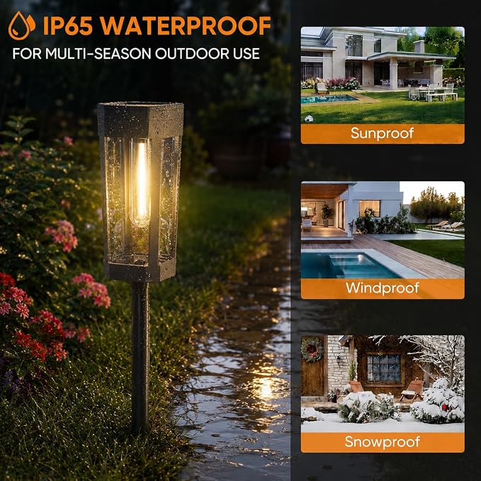 Solar Lights Outdoor Waterproof – 10 Pack Solar Powered Garden Pathway Lights - IP65 LED Landscape Lighting for Walkway Patio Lawn Yard Porch Decor