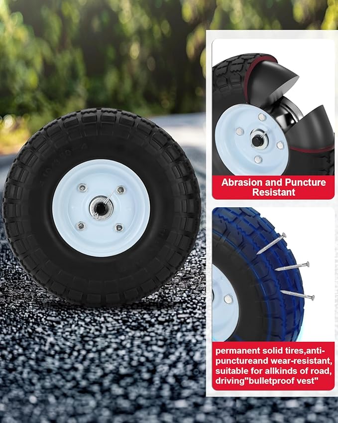All Terrain Wheel Kit Fit for Honda EU3000is Generator Wheel Kit Replacement for 06424-ZS9-000AH All Terrain Wheel Kit Solid Never Flat Tires
