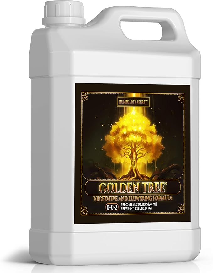Humboldts Secret Golden Tree Liquid Plant Food | Enhances Growth Indoors or Outdoors | All-in-One Plant Nutrients for Vegetables, Trees, Flowers, Fruits, Roses, Lawns, Tomatoes | 32 Ounce
