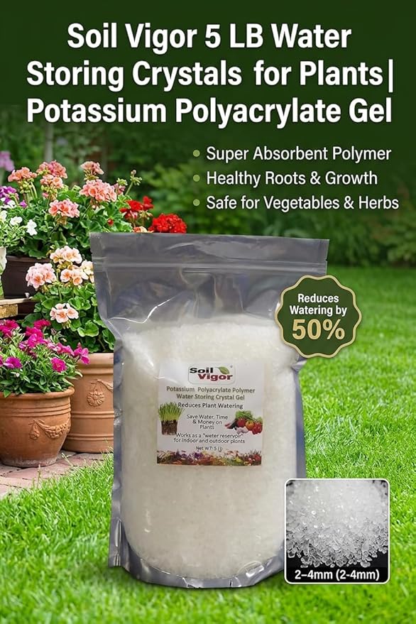 Super Absorbent Polymers Moisture and Fertilizers Keeper for Plants (5 Lb.)