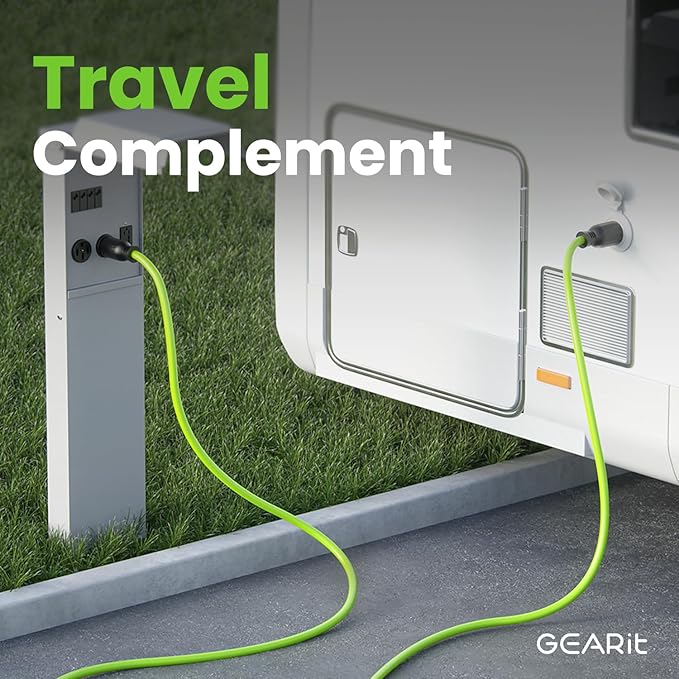 GEARit 30-Amp Generator Extension Cord, 120/250-Volt, 4-Prong, 7500W, NEMA L14-30P/L L14-30R, 10 Gauge SJTW Locking Power Cord for Manual Transfer Switch, Portable Generators, Power, 40 Feet, Green