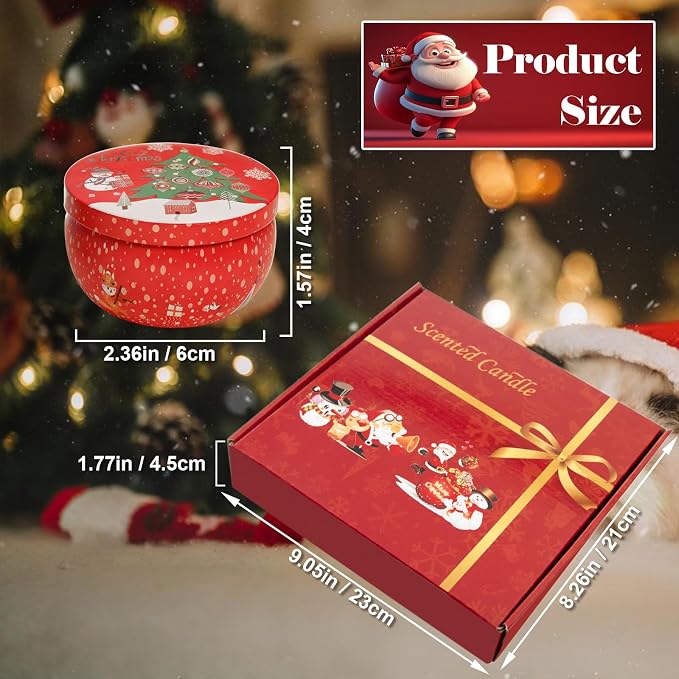 Christmas Scented Candles Gift- Aromatherapy Candle-Soy Wax-Long Lasting Burn time, Gifts for Women & Men,Home Decor,Scented Soy Candle Set,Holiday Home Scent (9, Christmas-Scented Candles 2)