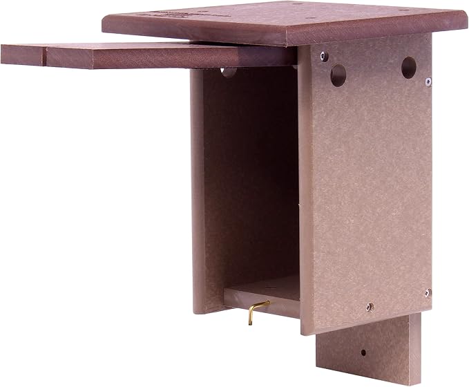 Bluebird House, Post Mount, Amish-Made with 100% Recycled Poly Lumber (Tudor Brown/Weathered Wood)