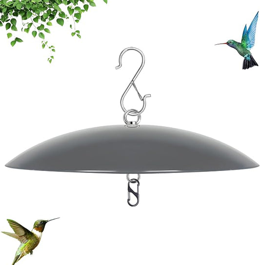 13" Bird Feeder Rain Guard, Hummingbird Feeder Shade Dome Cover, Hanging Baffle for Bird Feeder Pole,Smart Birds Feeder's Umbrella(Grey), 1 Pack