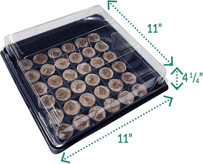 Jiffy Plant Germination Kit - Seedling Starter Trays with Seeds - 36 Cell 2 Pack - Plastic