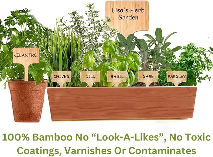 25 Pack 12" Extra Large Bamboo Garden Markers Large Plant Label Tags EasyTo See Bigger Writing Area