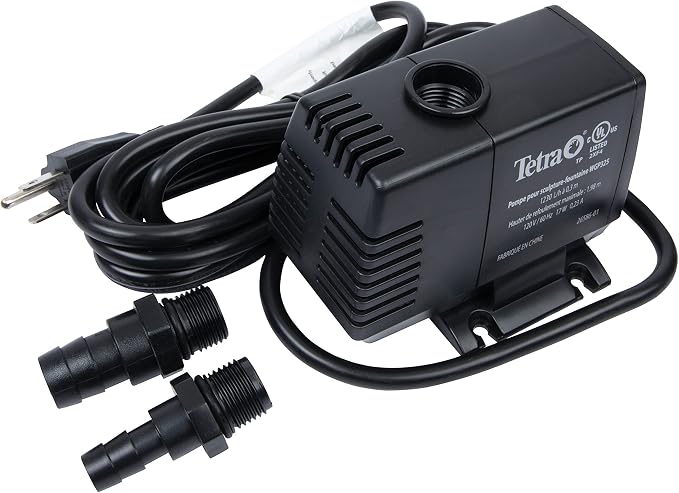 TetraPond Water Garden Pump, Powers Waterfalls/Filters/Fountain Heads,Black,50 to 500 Gallons