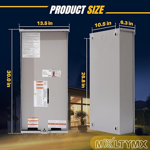 200 Amp Automatic Transfer Switch w/Power Management Replacement for Generac RXSW200A3, NEMA 3R Aluminum Enclosure for Indoor and Outdoor Use, Compatible with Evolution or Nexus Generator Controllers
