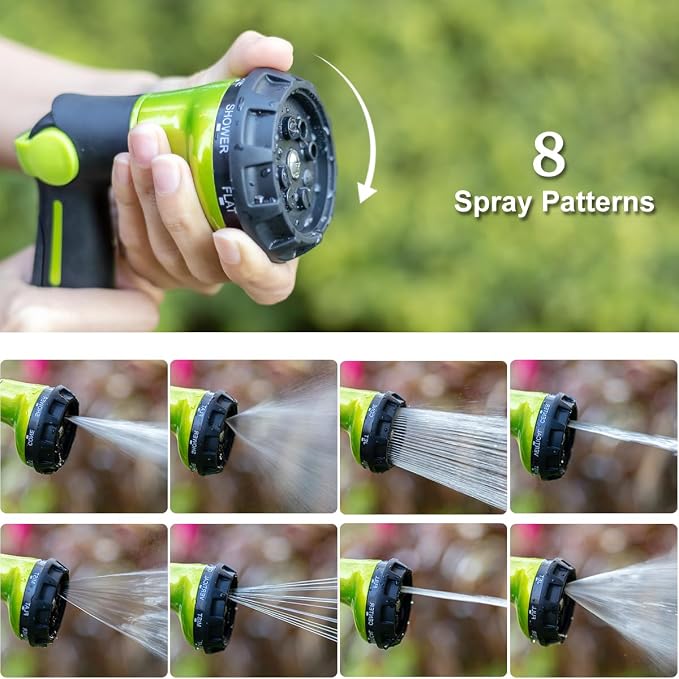 FANHAO Garden Hose Nozzle with Thumb Control+Metal Thumb Control Water Nozzle