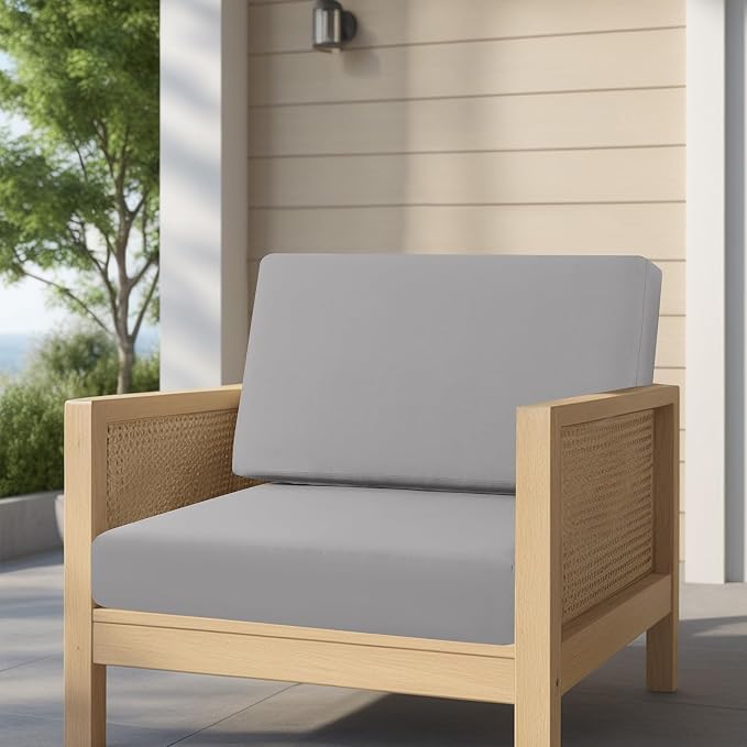idee-home Outdoor Chair Cushions for Patio Furniture, Outdoor Seat Cushion | Waterproof Hampton Bay Deep Seat Replacement Couch Cushions for Garden Backyard Deck 28.5 x 28.5 Grey