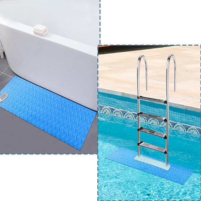 9x36 inches Swimming Pool Ladder Mat Protective Swimming Pool Step Pad for Above Ground Swimming Pool Ladder Pad Vinyl Non-Slip Pool Liner