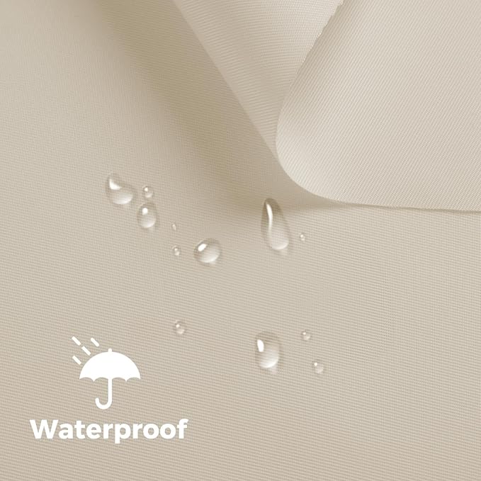 Nylon Fabric, 58"W 420D Waterproof Fabric 12 Yard Ripstop Nylon Material Outdoor Upholstery Twill Sewing Material for Patio Chair, Lining, Cushion, Purse, Tote Bag, Tent, Tarp Cover, DIY Project Ivory